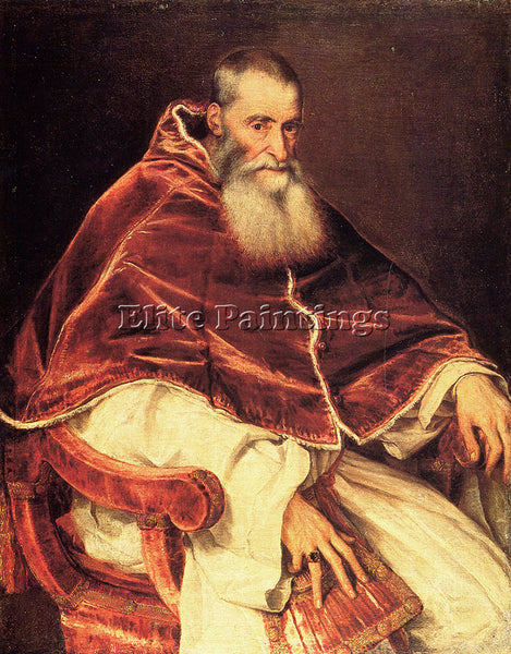 TITIAN POPE PAUL 1543 ARTIST PAINTING REPRODUCTION HANDMADE OIL CANVAS REPRO ART
