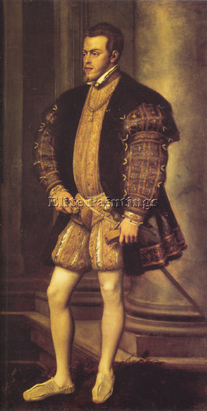 TITIAN PORTRAIT OF PHILIP II ARTIST PAINTING REPRODUCTION HANDMADE CANVAS REPRO