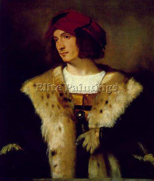 TITIAN PORTRAIT OF A MAN IN A RED CAP ARTIST PAINTING REPRODUCTION HANDMADE OIL