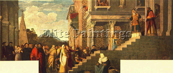 TITIAN PRESENTATION OF THE VIRGIN AT THE TEMPLE ARTIST PAINTING REPRODUCTION OIL