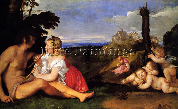 TITIAN THE THREE AGES OF MAN 1511 12 ARTIST PAINTING REPRODUCTION HANDMADE OIL