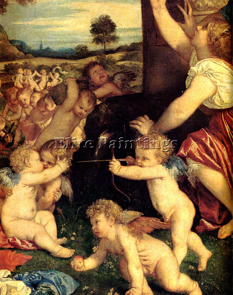 TITIAN THE WORSHIP OF VENUS 1518 19 DETAIL ARTIST PAINTING REPRODUCTION HANDMADE