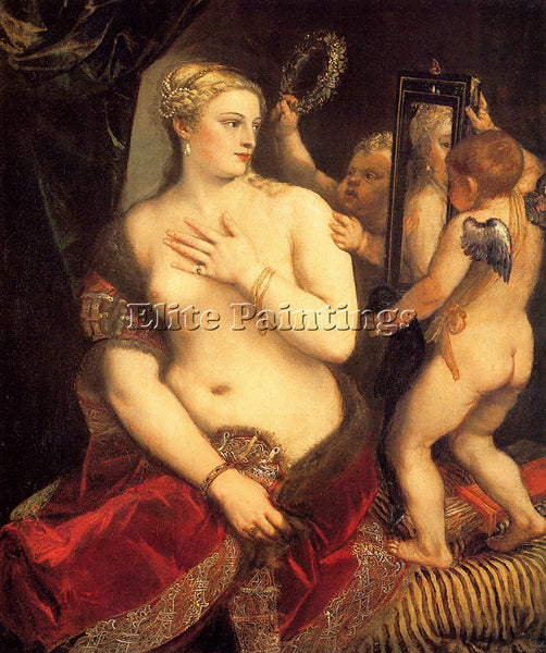 TITIAN VENUS IN FRONT OF THE MIRROR 1553 54 ARTIST PAINTING HANDMADE OIL CANVAS