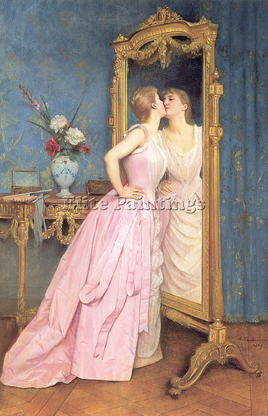 TOULMOUCHE AUGUSTE A VANITY ARTIST PAINTING REPRODUCTION HANDMADE OIL CANVAS ART