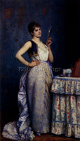TOULMOUCHE AUGUSTE PREPARING FOR THE BALL ARTIST PAINTING REPRODUCTION HANDMADE