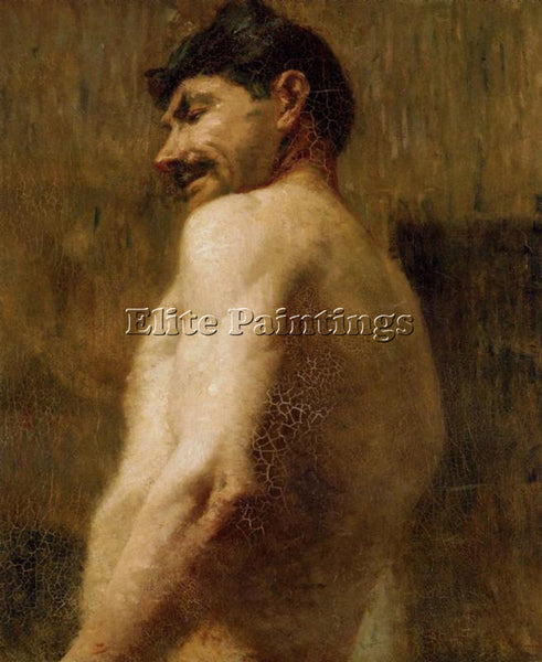 HENRI DE TOULOUSE-LAUTREC BUST OF A NUDE MAN ARTIST PAINTING HANDMADE OIL CANVAS