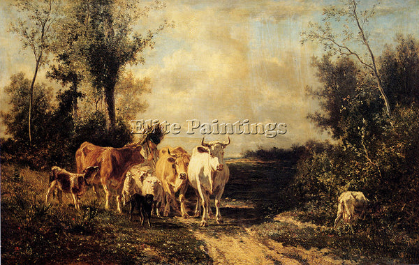 CONSTANT TROYON  RETURNING FROM PASTURE ARTIST PAINTING REPRODUCTION HANDMADE