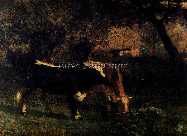 CONSTANT TROYON  VACHES A L ABREUVOIR ARTIST PAINTING REPRODUCTION HANDMADE OIL