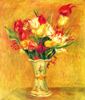 RENOIR TULIPS IN A VASE ARTIST PAINTING REPRODUCTION HANDMADE CANVAS REPRO WALL