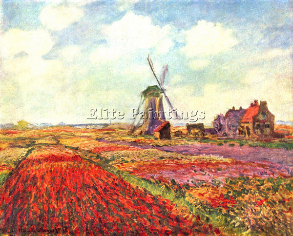 MONET TULIPS OF HOLLAND ARTIST PAINTING REPRODUCTION HANDMADE CANVAS REPRO WALL