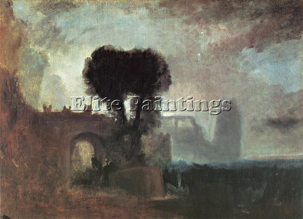 JOSEPH MALLORD WILLIAM TURNER ARCHWAY WITH TREES BY THE SEA ARTIST PAINTING OIL