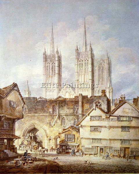 JOSEPH MALLORD WILLIAM TURNER CATHEDRAL CHURCH AT LINCOLN ARTIST PAINTING CANVAS