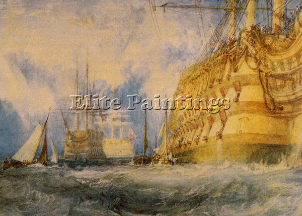 JOSEPH MALLORD WILLIAM TURNER FIRST RATE TAKING IN STORES ARTIST PAINTING CANVAS