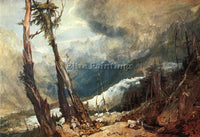 WILLIAM TURNER GLACIER AND SOURCE ARVERON GOING UP TO MER DE GLACE REPRODUCTION
