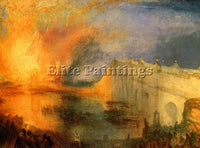 JOSEPH MALLORD WILLIAM TURNER THE BURNING HAUSE OF LORDS AND COMMONS OIL CANVAS