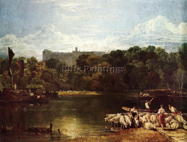 JOSEPH MALLORD WILLIAM TURNER WINDSOR CASTLE FROM THE THAMES ARTIST PAINTING OIL