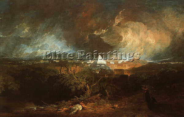 JOSEPH MALLORD WILLIAM TURNER THE FIFTH PLAGUE OF EGYPT 1800 ARTIST PAINTING OIL