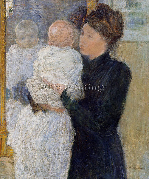 JOHN TWACHTMAN MOTHER AND CHILD ARTIST PAINTING REPRODUCTION HANDMADE OIL CANVAS