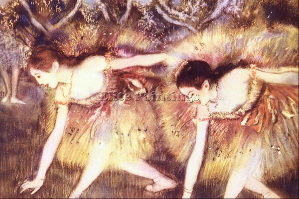 DEGAS TWO DANCERS ARTIST PAINTING REPRODUCTION HANDMADE CANVAS REPRO WALL DECO