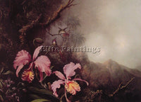 MARTIN JOHNSON HEADE TWO ORCHIDS IN A MOUNTAIN LANDSCAPE ARTIST PAINTING CANVAS