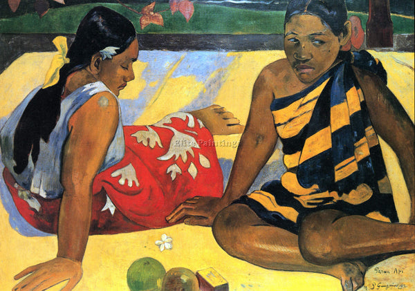 GAUGUIN TWO WOMEN FROM TAHITI ARTIST PAINTING REPRODUCTION HANDMADE CANVAS REPRO