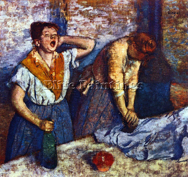 DEGAS TWO CLEANING WOMEN ARTIST PAINTING REPRODUCTION HANDMADE CANVAS REPRO WALL