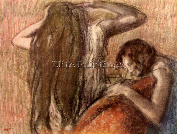 DEGAS TWO GIRLS ARTIST PAINTING REPRODUCTION HANDMADE CANVAS REPRO WALL  DECO