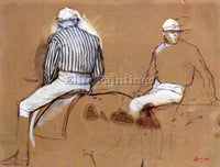 DEGAS TWO JOCKEYS ARTIST PAINTING REPRODUCTION HANDMADE CANVAS REPRO WALL DECO