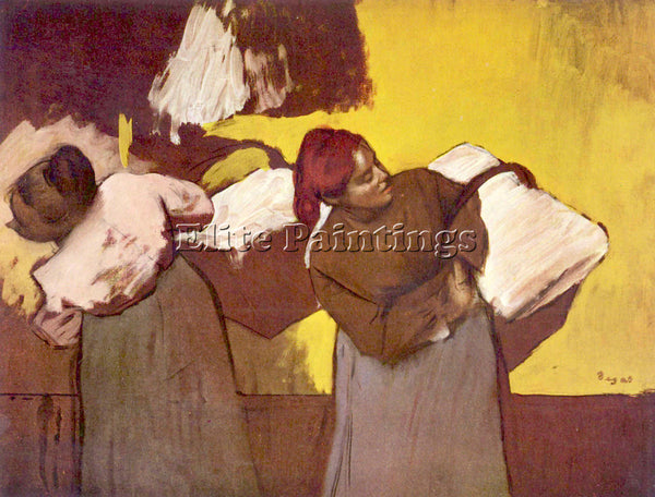 DEGAS TWO WASHER WOMEN ARTIST PAINTING REPRODUCTION HANDMADE CANVAS REPRO WALL