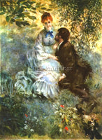 RENOIR TWOSOME ARTIST PAINTING REPRODUCTION HANDMADE OIL CANVAS REPRO WALL  DECO
