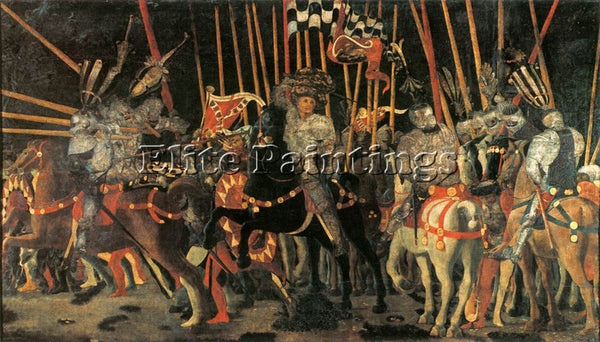 PAOLO UCCELLO MICHELETTO DA COTIGNAOLA ENGAGES IN BATTLE ARTIST PAINTING CANVAS