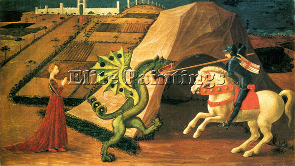 PAOLO UCCELLO ST GEORGE AND THE DRAGON 1458 60 ARTIST PAINTING REPRODUCTION OIL