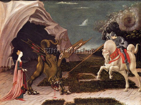 PAOLO UCCELLO ST GEORGE AND THE DRAGON ARTIST PAINTING REPRODUCTION HANDMADE OIL