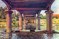 ALFRED SISLEY UNDER THE BRIDGE AT HAMPTON COURT ARTIST PAINTING REPRODUCTION OIL