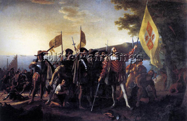 JOHN VANDERLYN COLUMBUS LANDING AT GUANAHANI 1492 ARTIST PAINTING REPRODUCTION