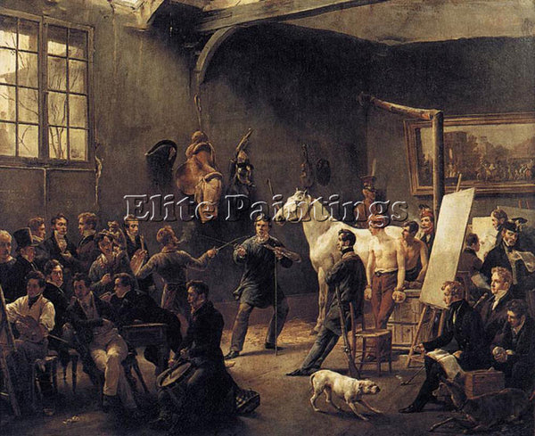 HORACE VERNET THE ARTISTS STUDIO ARTIST PAINTING REPRODUCTION HANDMADE OIL REPRO