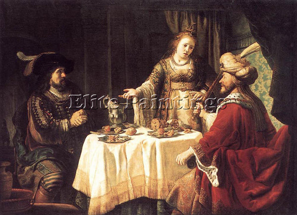 JAN VICTORS THE BANQUET OF ESTHER AND AHASUERUS ARTIST PAINTING REPRODUCTION OIL