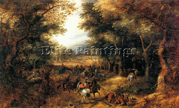 VINCKBOOMS DAVIDFOREST SCENE WITH ROBBERY ARTIST PAINTING REPRODUCTION HANDMADE