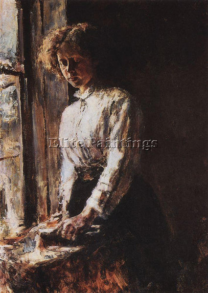 VALENTIN SEROV BY THE WINDOW PORTRAIT OF OLGA TRUBNIKOVA 1886 PAINTING HANDMADE