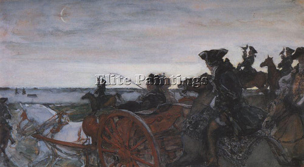 VALENTIN SEROV CATHERINE II SETTING OUT TO HUNT WITH FALCONS 1902 ARTIST CANVAS
