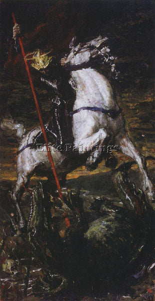 VALENTIN SEROV GEORGE THE VICTORIOUS 1885 ARTIST PAINTING REPRODUCTION HANDMADE