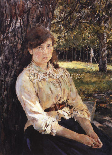 VALENTIN SEROV GIRL IN THE SUNLIGHT PORTRAIT OF M SIMONOVICH 1888 ARTIST CANVAS