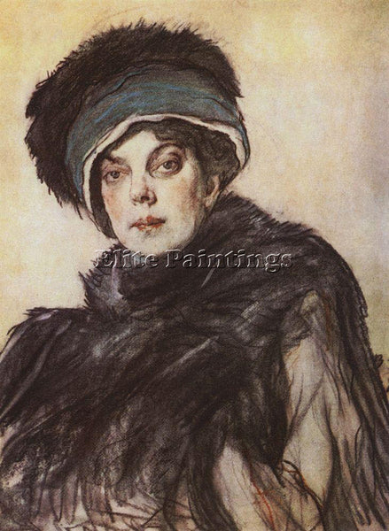 VALENTIN SEROV PORTRAIT OF A PRINCESS OLGA ORLOVA 1911 ARTIST PAINTING HANDMADE