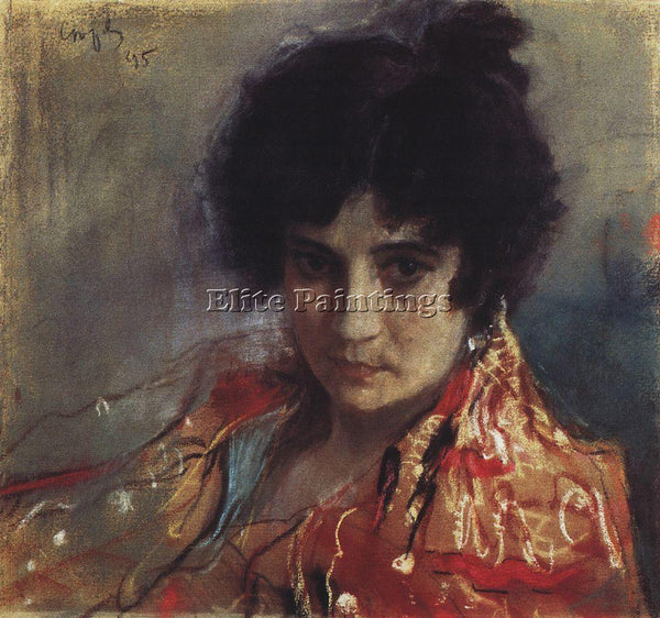 VALENTIN SEROV PORTRAIT OF AN UNKNOWN 1895 ARTIST PAINTING REPRODUCTION HANDMADE