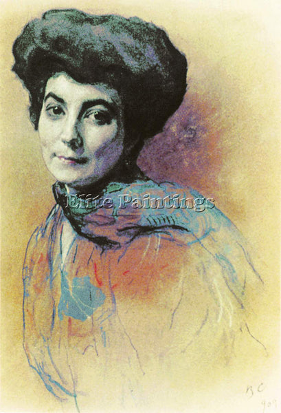 VALENTIN SEROV PORTRAIT OF HELENA IVANOVNA ROERICH 1909 ARTIST PAINTING HANDMADE