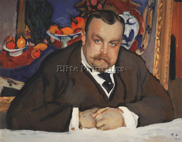 VALENTIN SEROV PORTRAIT OF IVAN MOROZOV 1910 ARTIST PAINTING HANDMADE OIL CANVAS