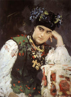 VALENTIN SEROV PORTRAIT OF SOPHIA DRAGOMIROVA LUKOMSKAYA 1889 PAINTING HANDMADE