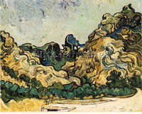 VAN GOGH MOUNTAINS AT SAINT REMY ARTIST PAINTING REPRODUCTION HANDMADE OIL REPRO