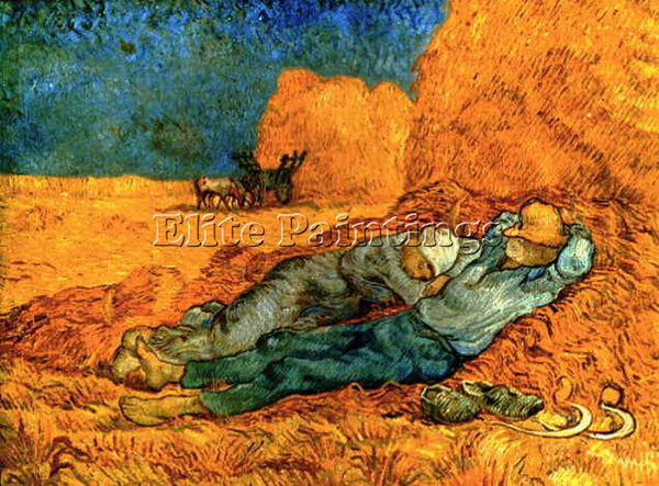 VAN GOGH NOON REST FROM WORK AFTER MILLET ARTIST PAINTING REPRODUCTION HANDMADE