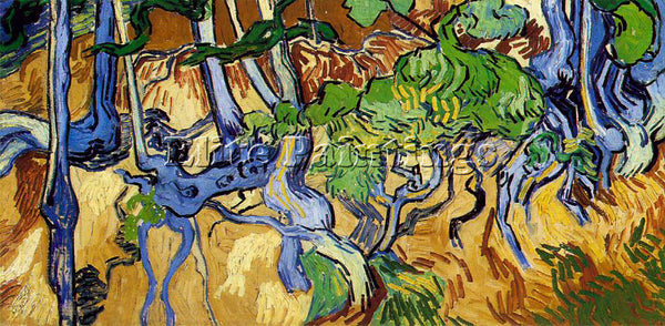 VAN GOGH ROOTS AND TREE TRUNKS ARTIST PAINTING REPRODUCTION HANDMADE OIL CANVAS